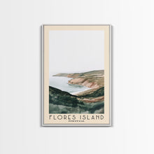 Load image into Gallery viewer, Flores Island, Portugal Watercolor Beach Print, Vacation Gift, Portugal Wall Art, Framed Canvas Print, Framed Beach Painting
