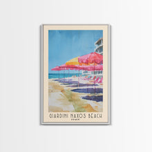 Load image into Gallery viewer, Giardini naxos beach, Italy Watercolor Beach Print, Vacation Gift, Italy Wall Art, Beach Painting, Beach Decor, Beach Painting
