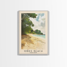 Load image into Gallery viewer, Gibbs Beach, Barbados Watercolor Print, Vacation Gift, Barbados Wall Art, Beach Painting, Beach Decor, Large Wall Art, Wood Frame Art
