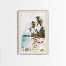 Load image into Gallery viewer, Trinidad Island, Brazil Watercolor Print, Vacation Gift, Brazil Wall Art, Beach Painting, Beach Decor, Large Wall Art, Wood Frame Art
