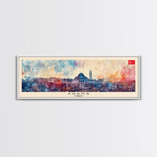 Carregar imagem no visualizador da galeria, Adana Turkey  Travel Art, City Art, Framed Canvas Print or Metal Wall Art, Europe Travel Poster, Panoramic Wall Art, Extra Wide Wall Art
