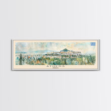 Carregar imagem no visualizador da galeria, Athens Greece Travel Art, City Art, Framed Canvas Print or Metal Wall Art, Europe Travel Poster, Panoramic Wall Art, Extra Wide Wall Art
