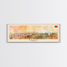 Load image into Gallery viewer, Braga Portugal Travel Art, City Art, Framed Canvas Print or Metal Wall Art, Europe Travel Poster, Panoramic Wall Art, Extra Wide Wall Art
