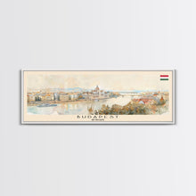 Carregar imagem no visualizador da galeria, Budapest Hungary Travel Art, City Art, Framed Canvas Print or Metal Wall Art, Europe Travel Poster, Panoramic Wall Art, Extra Wide Wall Art
