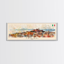 Carregar imagem no visualizador da galeria, Cagliari Italy Wall Art, Panoramic Travel Poster, Panoramic Framed Canvas Print, City Wall Art, Wall Hanging Home Decor, Travel Art
