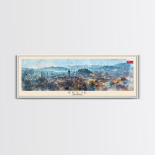 Cargar imagen en el visor de la galería, Celje Slovenia Panoramic Travel Poster, Framed Canvas Print or Metal Wall Art, Travel Art, Home Decor, Panoramic Painting, Midcentury Art
