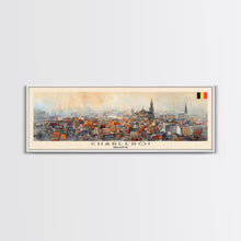 Cargar imagen en el visor de la galería, Charleroi Belgium Travel Print Wall Art, Panoramic City Art, Travel Art, Wall Decor, Vacation Gift, Framed Canvas Print Or Metal Art
