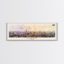 Load image into Gallery viewer, Dnipro Ukraine Wall Art, Panoramic Travel Poster, Panoramic Framed Canvas Print, City Wall Art, Wall Hanging Home Decor, Travel Art
