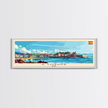 Carregar imagem no visualizador da galeria, A Coruńa Spain Travel Art, City Art, Framed Canvas Print or Metal Wall Art, Europe Travel Poster, Panoramic Wall Art, Extra Wide Wall Art
