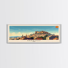 Carregar imagem no visualizador da galeria, Badajoz Spain Wall Art, Panoramic Travel Poster, Panoramic Framed Canvas Print, City Wall Art, Wall Hanging Home Decor, Travel Art
