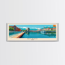 Cargar imagen en el visor de la galería, Bilbao Spain Wall Art, Panoramic Travel Poster, Panoramic Framed Canvas Print, City Wall Art, Wall Hanging Home Decor, Travel Art
