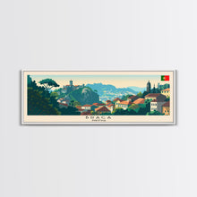 Load image into Gallery viewer, Braga Portugal Travel Art, City Art, Framed Canvas Print or Metal Wall Art, Europe Travel Poster, Panoramic Wall Art, Extra Wide Wall Art
