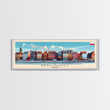 Carregar imagem no visualizador da galeria, Bydgoszcz Poland Travel Art, City Art, Framed Canvas Print or Metal Wall Art, Europe Travel Poster, Panoramic Wall Art, Extra Wide Wall Art
