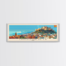 Cargar imagen en el visor de la galería, Castellon de la Plana Spain Wall Art, Panoramic Travel Poster, Panoramic Framed Canvas Print, City Wall Art, Wall Hanging Home Decor, Travel Art
