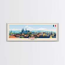 Load image into Gallery viewer, Dijon France Travel Art, City Art, Framed Canvas Print or Metal Wall Art, Europe Travel Poster, Panoramic Wall Art, Extra Wide Wall Art
