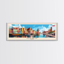 Load image into Gallery viewer, Gdansk Poland Travel Print Wall Art, Panoramic City Art, Travel Art, Wall Decor, Vacation Gift, Framed Canvas Print Or Metal Art
