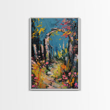 Load image into Gallery viewer, Spooky Graveyard at Night Framed Canvas Print, Ghostly Wall Art, Haunted Cemetery Scene, Halloween Decor, Eerie Artwork, Framed Canvas Print
