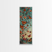 Load image into Gallery viewer, Framed Canvas Monarch Butterfly Painting, Vertical Framed Wall Art, Natured Art Print for Living Room, Housewarming Gift, Butterfly Art
