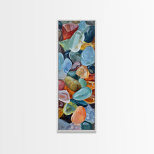 Load image into Gallery viewer, Colorful Textured Canvas Painting of Glass Rocks, Nature Art Print for Living Room, Oversized Canvas Art, Narrow Wall Art Print, Modern Art
