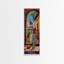 Load image into Gallery viewer, Framed and Printed Vertical Rustic Still Life Printed Canvas, Textured Canvas Painting, Spanish Style Kitchen Art, Abstract Modern Wall Art
