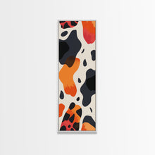 Carregar imagem no visualizador da galeria, Abstract Boho Leopard Print Pattern - Framed Canvas Print, Midcentury Modern Skinny Art, Tall Wall Art for Living Room or Bedroom Decor
