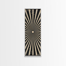 Carregar imagem no visualizador da galeria, Black and White Sun Burst Art Deco Inspired Framed Canvas Print, Wall Art, Office or Mancave Wall Art
