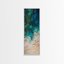 Carregar imagem no visualizador da galeria, Abstract Ocean Waves Art - Framed Canvas Print, Farmhouse Art, Boho Art, Skinny Art, Tall Art, Living Room Decor, Coastal Wall Art for Home Decor
