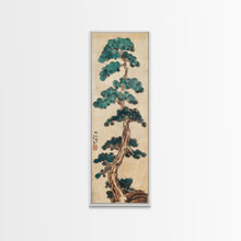 Load image into Gallery viewer, Japanese Pines Artistic Interpretation Tall Branches Skinny Art Tall Art Framed Canvas Print Japanese Style Art Ukiyo-e Art Wood Block Print Classic
