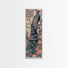 Load image into Gallery viewer, Abstract Rainbow and Waterfall Framed Canvas Print - Tall Skinny Japanese Style Wall Art
