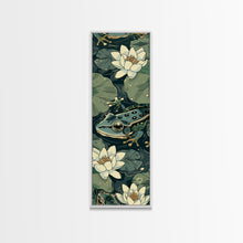 Load image into Gallery viewer, Elegant Japanese Peacock with Blossoms Tall Skinny Framed Canvas Print - Ukiyo-e Art Wall Décor
