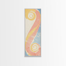 Load image into Gallery viewer, Abstract Patterns Swirling Japanese Design In Ukiyo-e Art On Framed Canvas Print Tall Skinny Wood Block Modern Wall Decor
