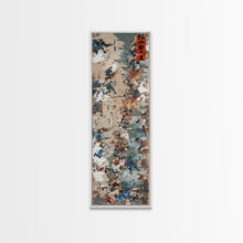 Load image into Gallery viewer, Battle Scene Featuring Warriors in Traditional Japanese Armor Ukiyo-e Art Framed Canvas Print Skinny Tall Art
