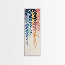 Cargar imagen en el visor de la galería, Colorful Leaves Hanging From Branches - Skinny Art Tall Art Framed Canvas Print Japanese Style Art Ukiyo-e Art
