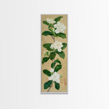 Load image into Gallery viewer, Magnolia Flowers On A Branch - Skinny Art Tall Art Framed Canvas Print Japanese Style Art Ukiyo-e Art
