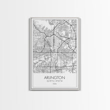 Carregar imagem no visualizador da galeria, Arlington Street Map, Texas Map, City Art, Travel Map, Home Office Art, Family Gift, Modern Art, Wall Art, Canvas Print, Canvas Wall Art
