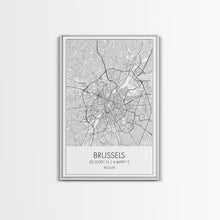 Carregar imagem no visualizador da galeria, Brussels Street Map, Belgium Map, City Map Art, Modern Art, Wall Art, Canvas Print, Canvas Wall Art, Birthday Gift, Living Room Décor
