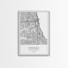 Cargar imagen en el visor de la galería, Chicago Street Map, Illinois Map, City Map Art, Modern Art, Wall Art, Canvas Print, Canvas Wall Art, Travel Wall Décor, Unique Wall Art
