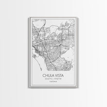 Cargar imagen en el visor de la galería, Chula Vista Street Map, California Map, City Map Art, Modern Art, Wall Art, Canvas Print, Canvas Wall Art, Living Room Wall Art, Travel Art
