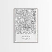Cargar imagen en el visor de la galería, Columbus Street Map, Ohio Map, City Map Art, Minimalist Art, Wall Art, Canvas Print, Canvas Wall Art, Travel Decor, Office Wall Art
