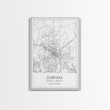 Load image into Gallery viewer, Durham Street Map, North Carolina Map, City Map Art, Minimalist Art, Wall Art, Canvas Print, Traveler Gift, Travel Wall Décor
