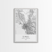 Load image into Gallery viewer, El Paso Street Map, Texas Map, City Map Art, Minimalist Art, Wall Art, Canvas Print, Living Room Wall Art, Travel Art Print, Gift For Dad
