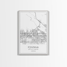 Carregar imagem no visualizador da galeria, Fontana Street Map, California Map, City Map Art, Minimalist Art, Wall Art, Canvas Print, Unique Wall Art, Travel Décor, Travel Gift For Men
