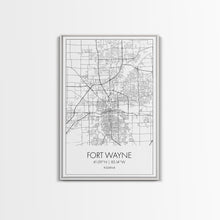 Load image into Gallery viewer, Fort Wayne Street Map, Indiana Map, City Map Art, Minimalist Art, Wall Art, Canvas Print, Office Wall Décor, Gifts For Him, Travel Print
