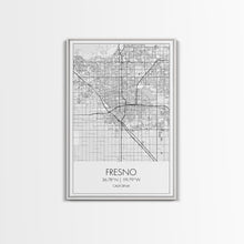Carregar imagem no visualizador da galeria, Fresno Street Map, California Map, City Map Art, Minimalist Art, Wall Art, Canvas Print, Bar Wall Art, Teen Gift, Travel Wall Art,
