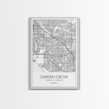 Load image into Gallery viewer, Garden Grove Street Map, California Map, City Map Art, Minimalist Art, Wall Art, Canvas Print, Black And White Map, Best Friend Gift
