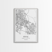 Load image into Gallery viewer, Irvine Street Map, California Map, City Map Art, Minimalist Art, Wall Art, Canvas Print, Travel Wall Print, Gift For Her, Home Office Art
