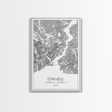 Cargar imagen en el visor de la galería, Istanbul Street Map, Turkey Map, City Map Art, Minimalist Art, Wall Art, Canvas Print, Travel Wall Art, Master Bedroom Décor, Gift For Her
