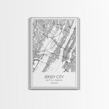 Load image into Gallery viewer, Jersey City Street Map, New Jersey Map, City Map Art, Modern Wall Art, Wall Art, Canvas Print, Bedroom Print, Travel Wall Décor, Travel Gift

