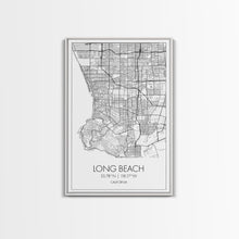 Load image into Gallery viewer, Long Beach Street Map, California Map, City Map Art, Modern Art, Wall Art, Canvas Print, Adventure Wall Art, Home Office Art, Gift For Him

