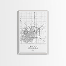 Load image into Gallery viewer, Lubbock Street Map, Texas Map, City Map Art, Modern Art, Wall Art, Canvas Print, Travel Print, Farmhouse Wall Décor, Boyfriend Gift
